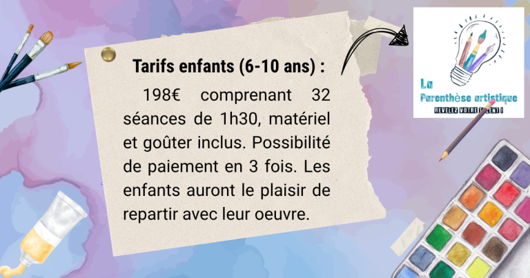 tarifs enfants